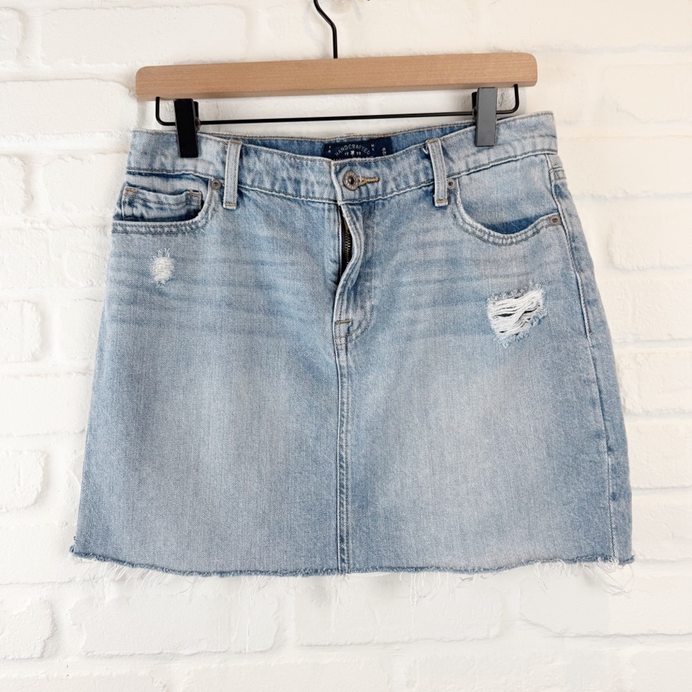 Lucky Brand Denim Cutoff High Rise Mini Skirt Blue Distressed Size 8 29